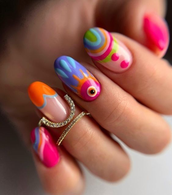 Multicolor Nails Spring 2024_ Ideas for Short, Pastel, Acrylic, and More