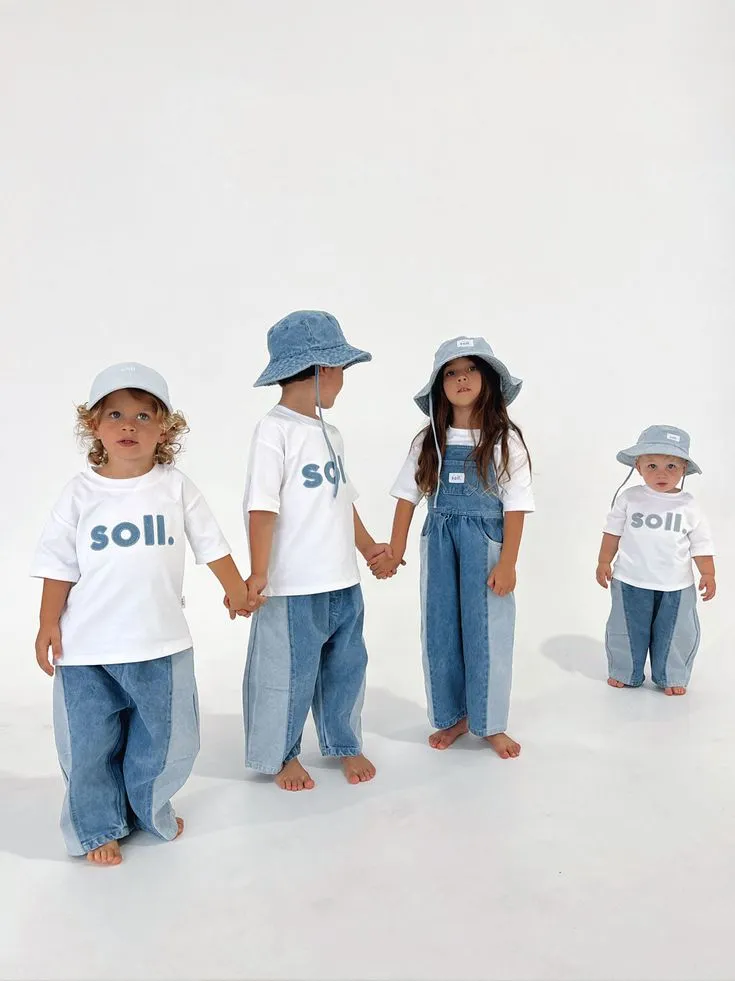 Kids Two-Tone Denim Pants baby denim kids